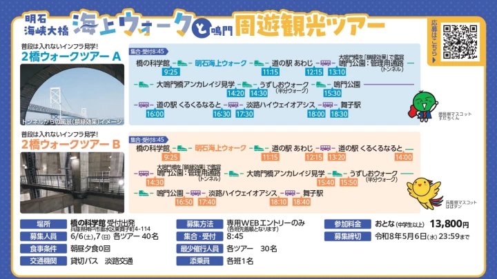 明石海峡大橋海上ウォークと鳴門周遊観光ツアー