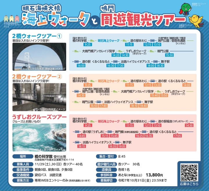 明石海峡大橋海上ウォークと鳴門周遊観光ツアー