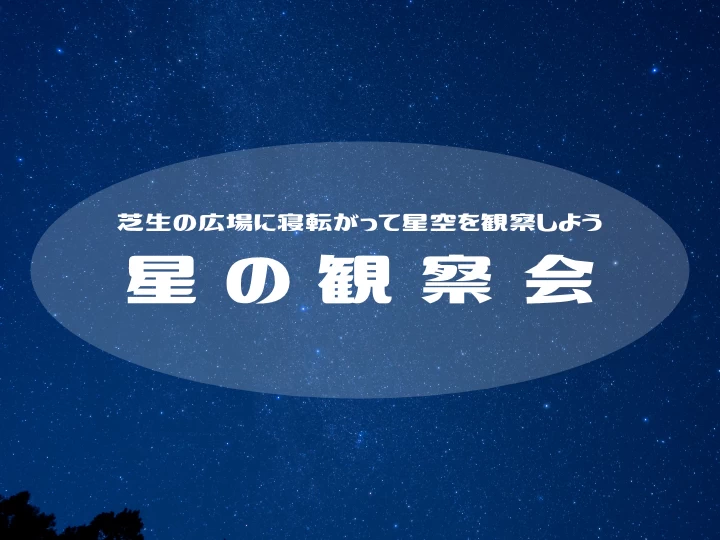 【星の観察会】淡路島公園の芝生に寝そべって満天の星空を見上げよう